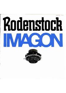Rodenstock Imagon Lenses Range manual. Camera Instructions.